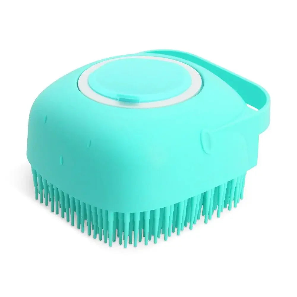 Brosse de massage et bain pour chien Câline & Co - picots en silicone gros plan