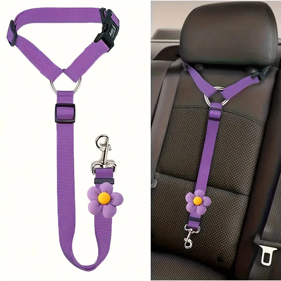 Ceinture de sécurité voiture pour chien Câline & Co - installée sur le siège auto
