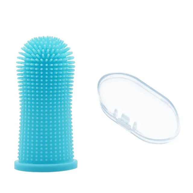 Brosse à dents doigt en silicone pour chien Câline & Co - étui de rangement