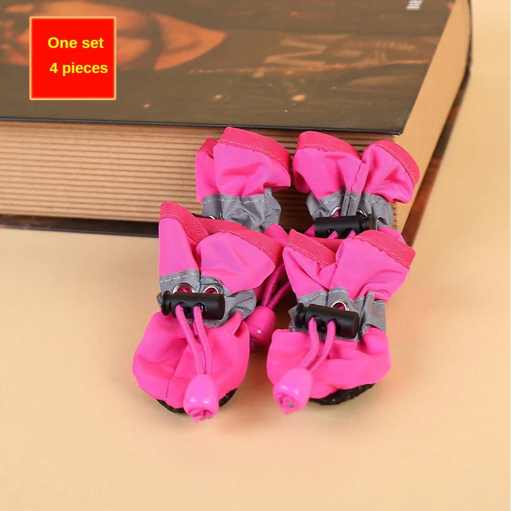 Bottines imperméables pour chien Câline & Co, lot de 4 - fermeture ajustable